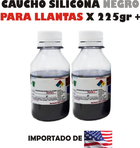 Caucho Silicona Liquido Moldes  X225g Color Negro De Llantas