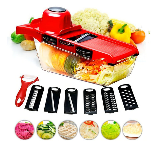 Mandolina Manual Com Lâminas Para Cortar E Fatiar Alimentos