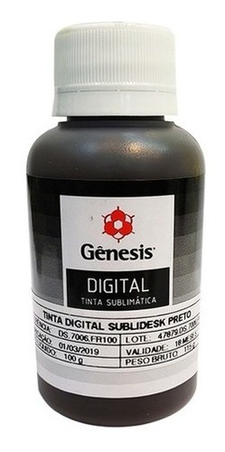 Imagem 5 de 5 de Kit 5 Cores Tinta Sublimatica Gênesis Sublidesk 100ml