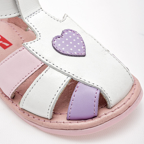 Sandalias Niña Dogi 5894 Blanco Rosa Lila