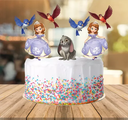 Topo De Bolo Princesa de Papel com suporte para colocar no bolo