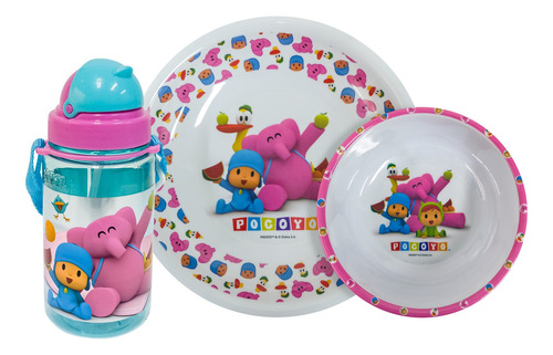 Scool - Set Melamine Con Botella Pocoyo M