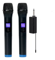 Comprar Bomge 2 micrófonos inalámbricos duales multifuncionales con pantalla micrófono digital color negro