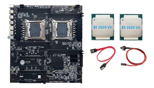 Placa Base X99 Con 2xe5 2620 V3cpu+cable +cable De Conmu