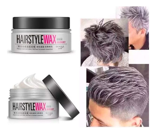 Cera Crema Para Peinar Fijador Para Cabello Wax Silver Bioaqua 100ml Extra Fuerte Con Color Plata