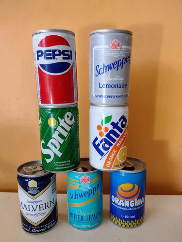 7 Lata Antiga 150ml Pepsi Fanta Sprite Orangina Schweppes