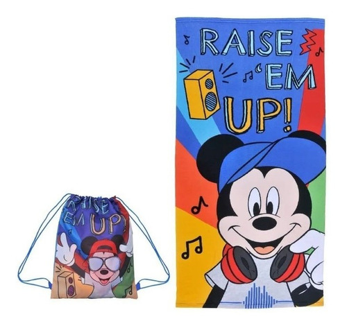 Toalla De Playa Mickey + Bolso