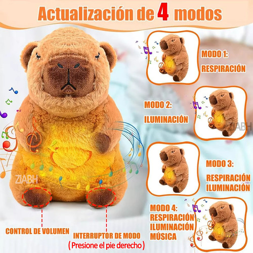 Peluche Capibara Con Música Y Respiración, Juegos Para Bebés