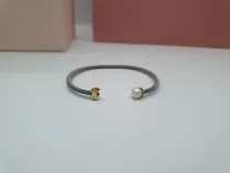 Comprar Pulsera Brazalete Tous Acero Perla Oro 18k Original No Tane.