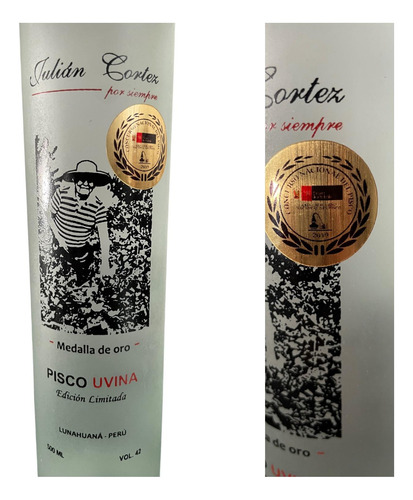Pisco Julián Cortez Ganadora Medalla De Oro 500ml