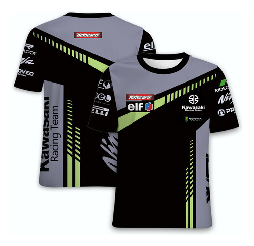 Camiseta De Coche Kawasaki Motorcycle Del Equipo Racing