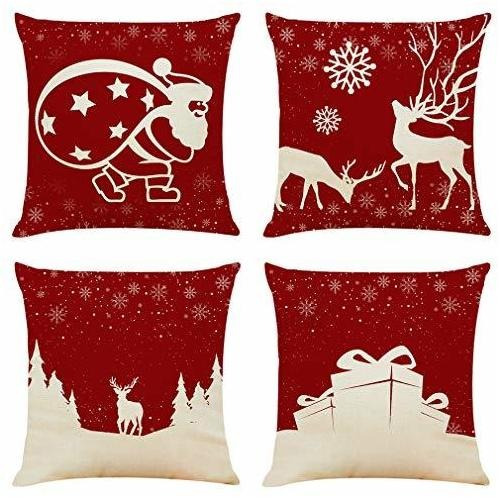 Sunnyglade 4pcs 18 X18 Cajones De Navidad Cubiertas Czh3f