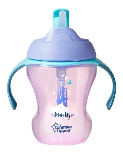 Vaso Tommee Tippee 230 Trainer Straw Con Sorbete X1 Color Rosa