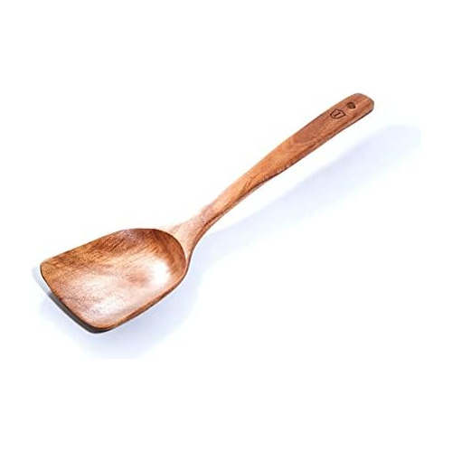 Espátula De Madera De Teca Premium Hecha Mano, Utensil...