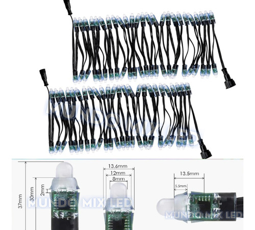 4000pcs Pixel Ponto Led Rgb 12mm Ws2811 12v Fita Endereçável