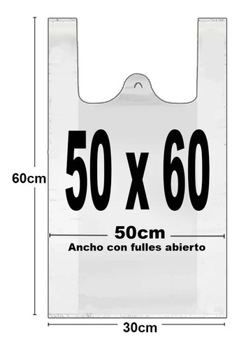 Imagen 6 de 10 de Bolsas Plásticas Tipo Camiseta - 50x60 - 100 Unidades.