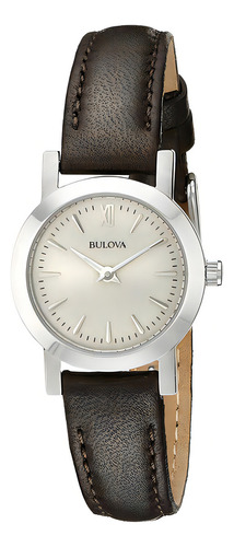 Reloj Bulova Mujer Cuero Clasico Marron Beige 96l210 Color De La Malla Marrón Oscuro Color Del Bisel Plateado Color Del Fondo Plateado