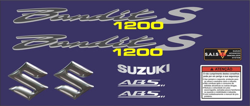 Kit Jogo Faixa Emblema Adesivo Suzuki Bandit 1200s 2009 Azul