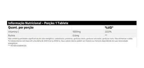 Vitamina C 1000mg Com Bioflavonoides 100 Table - Performance