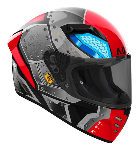 Capacete Masculino Airoh Connor Bot Esportivo Moto Vermelho