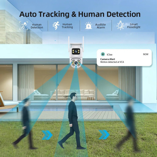 Cámara De Vigilancia Con Wifi, Lente Dual,8mp,ip