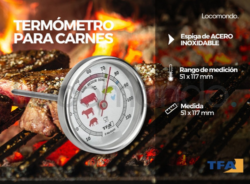 Imagen 3 de 7 de Termómetro Para Carne Asado Cocina Asador Chef