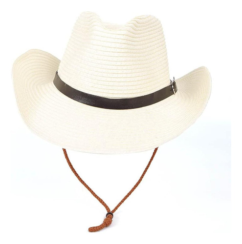 Sombrero De Vaquero De Paja Unisex Con Cinturón Para Hombres