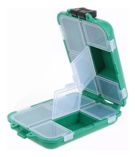 Caja Pesca Compacta Moscas Esmerillones Anzuelo Rotores Mosq