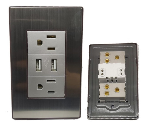 Contacto Eléctrico Duplex Enchufe Doble De Pared Con Usb