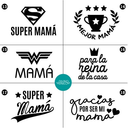 Imagen 1 de 3 de Vinilos De Corte Día De La Madre Pack X 10 U.
