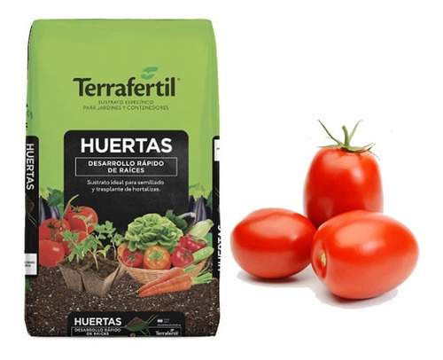 Sustrato Huertas Terrafertil 50lts Semillas De Tomate Perita