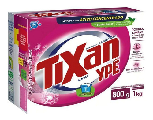 Atacado C/8 Sabão Em Pó Concentrado Maciez Tixan Ypê 800g