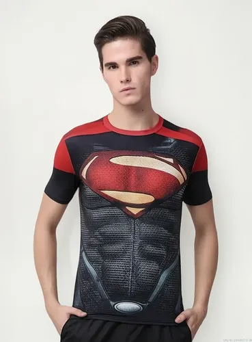Camisa Compressão Superman Black Evil Rashguard Manga Curta