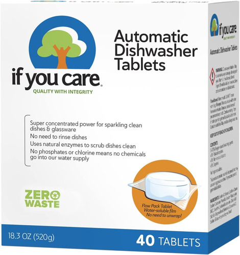 If You Care Dishwasher Tablets  40 Count  Powerful, Plant Ba