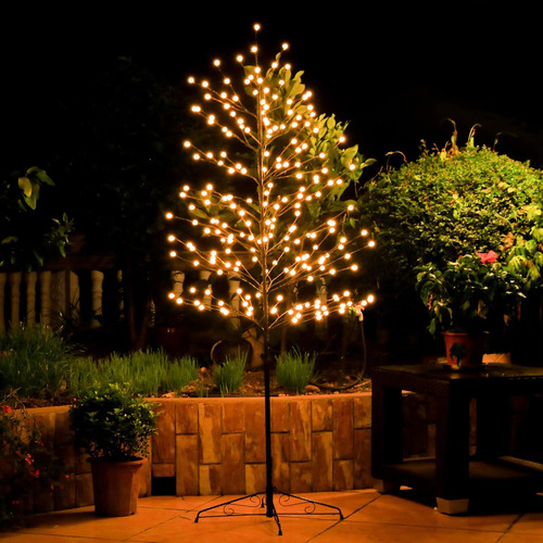 Luz Led De Bola De Árbol De 6 Pies, 208 L, Luz Artificial Bl