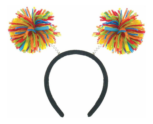 Amscan Black Head Bopper Con Rainbow Pom Pom, Multicolo...