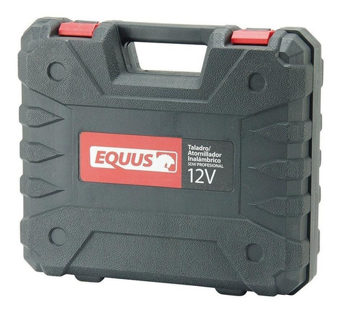 Imagen 4 de 4 de Taladro atornillador inalámbrico de 10mm Equus 13201S 12V + accesorios con maletín de transporte 220V
