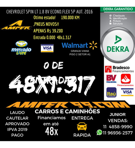 Gm - Chevrolet Spin Lt 1.8 8v Econo.flex 5p Aut 2016