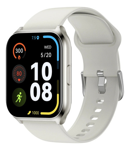 Haylou Smart Watch 2 Pro 1,85'' Gran Pantalla, Ip68 Para Android, Ios, Bluetooth 5.0, Carátulas Personalizadas, Ls02 Pro, Plateado