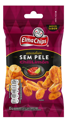 Amendoim Elma Chips Sem Pele sabor chili limón 85 g