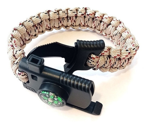 Pulsera Navaja Silbato Pedernal Paracord Survival Camping Color Arena