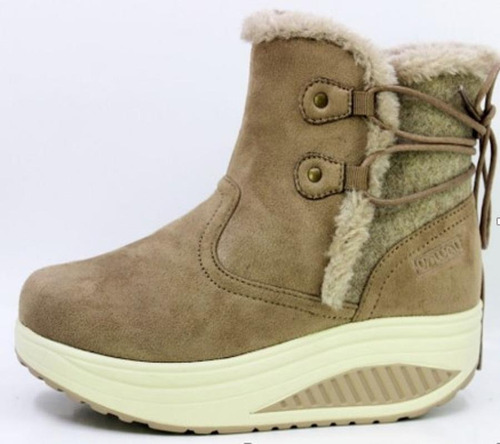 Botin Plataforma Casual Mujer Via Rosmini Delle Beige