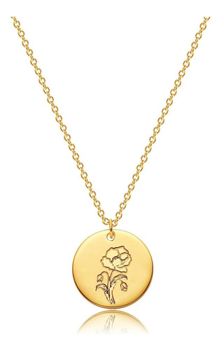 Collar De Flores De Parto De Mevecco 18k Gold Grabado Collar