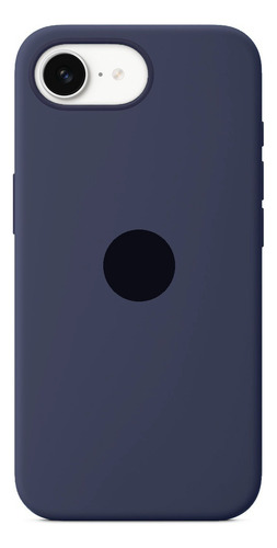Funda Silicona Con Felpa Para Iphone 16e 2025 Azul Midnight Con Manzanita