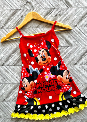 Vestido Para Niña Niñas De Minnie Mimi Mouse Fresco Y Suave