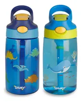 Comprar Termos para Agua de Niños (2 Piezas de 500 ml c\u002Fu), con Tapa a Prueba de Fugas, Popote y Boquilla de Silicón, Vasos para Niños Fabricados con Tritan
