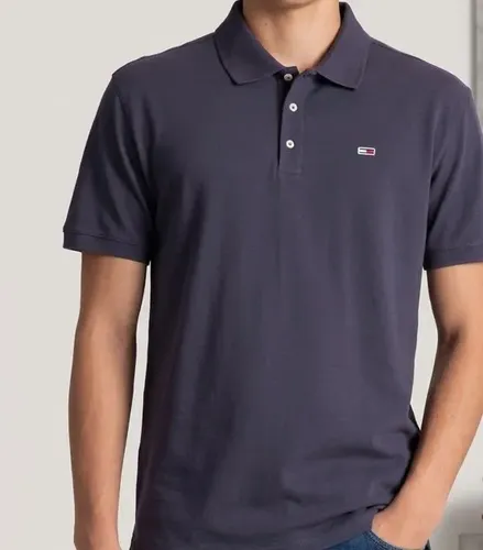 Camisa Polo Tommy Jeans Masculina Abdm0dm04266 Black Iris Liso M Lisa