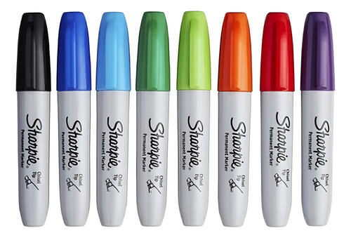8 Marcadores Permanentes Sharpie P/cincel Colores Surtidos  