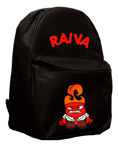 Mochila Escolar Nerd Bags Versão Emoção Raiva Divertidamente Cor Preto Desenho Do Tecido Geométrico