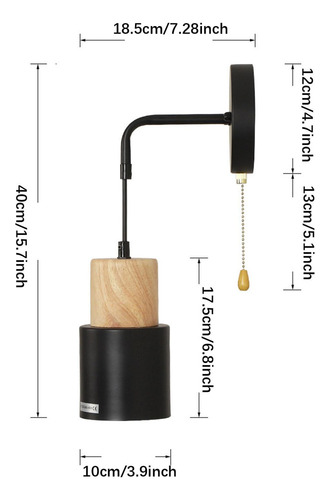 Para J0yf Aplique De Pared Rústico, Accesorio De